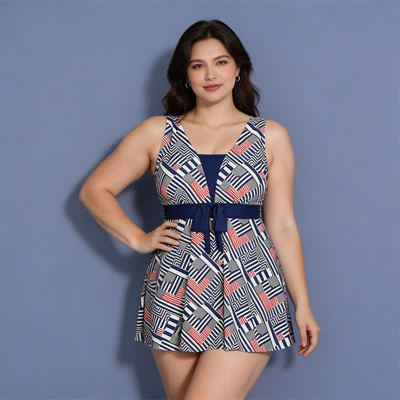 Plusock Navy Leaf Print Swimwear - image 4