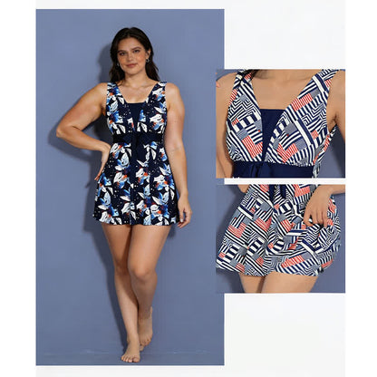 Plusock Navy Leaf Print Swimwear - image 3