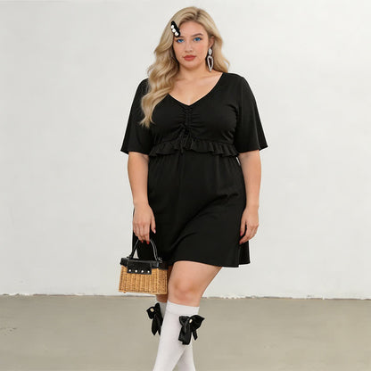 Plusock Black Mesh Sleeve Ruffle Swimwear - image 1