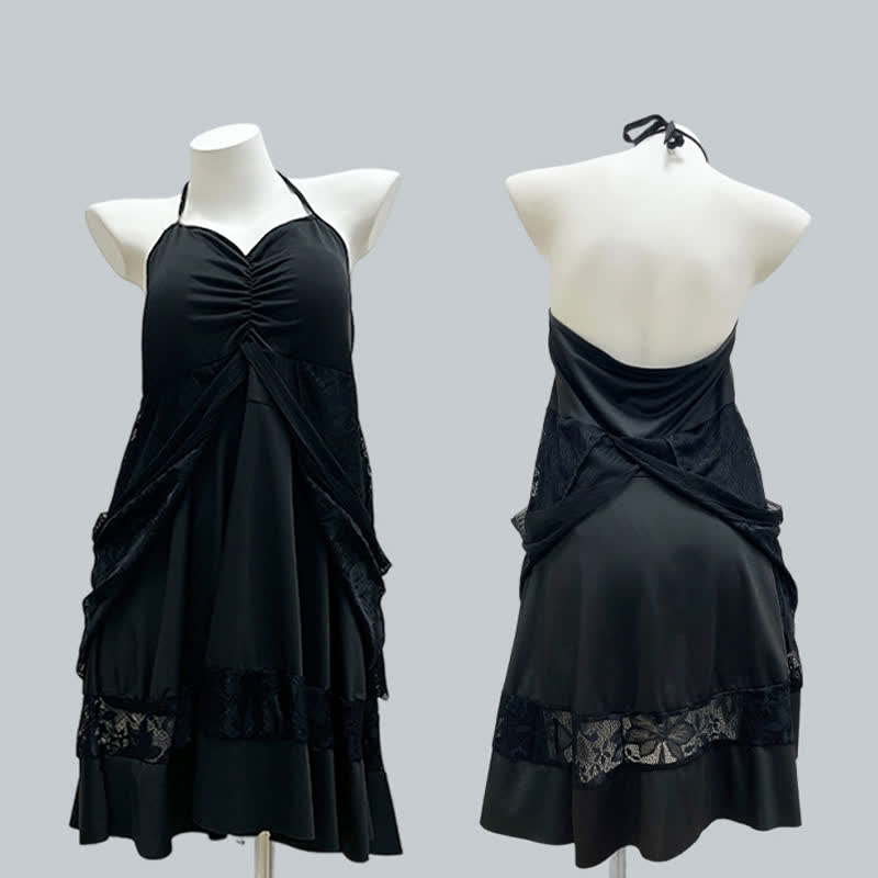 Plusock Black Lace Sleeve Swimwear Dress - image 6