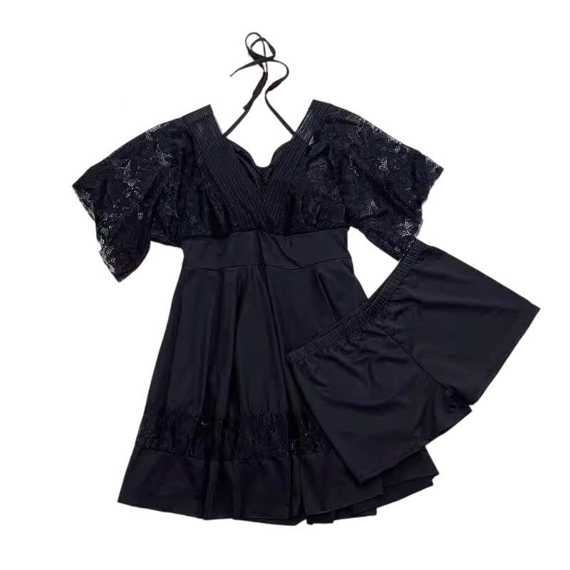 Plusock Black Lace Sleeve Swimwear Dress - image 7