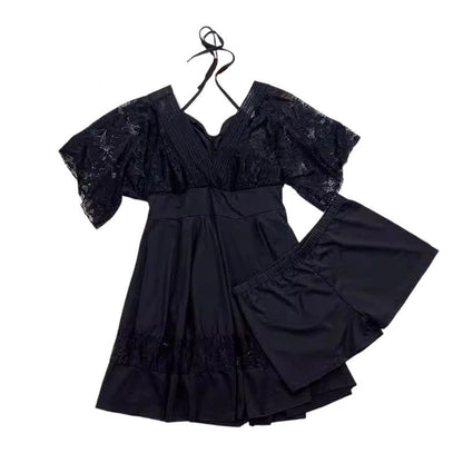 Plusock Black Lace Sleeve Swimwear Dress - image 7