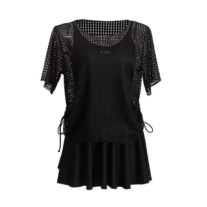 Plusock Black Mesh Skirted One Piece Swimwear - image 6