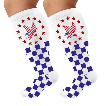 Plusock Plus Size Eagle Standard Compression Socks - White(1 Pair) - 4XL - image 10