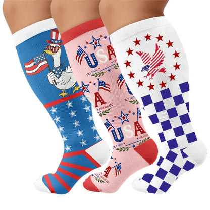Plusock Plus Size Eagle Standard Compression Socks - Multicolor(3 Pairs) - 4XL - image 4