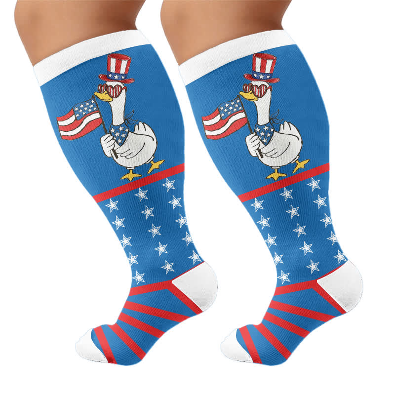 Plusock Plus Size Eagle Standard Compression Socks - Blue(1 Pair) - 4XL - image 8