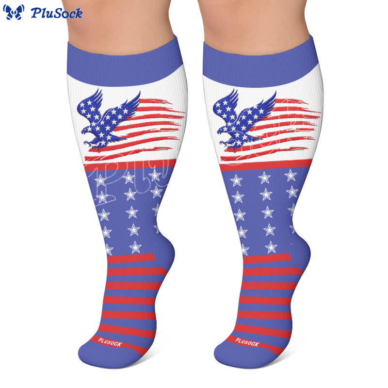 Plusock Plus Size Patriotic Dog Compression Socks - image 6