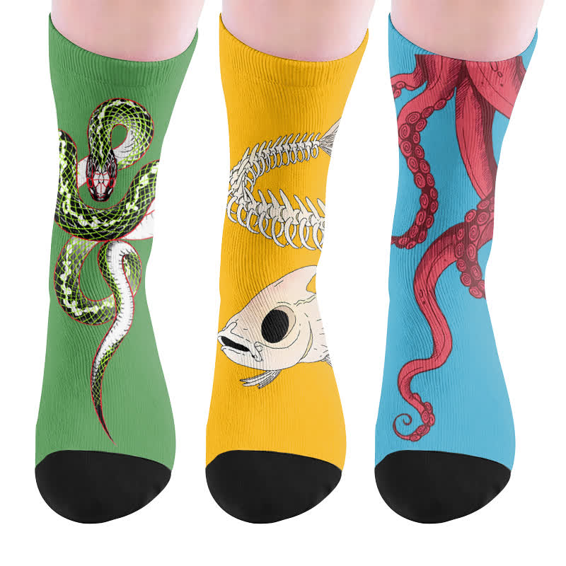 Plusock Animal Poses Socks - Multicolor(3 Pairs) - EU37-44(US4-10) - image 10