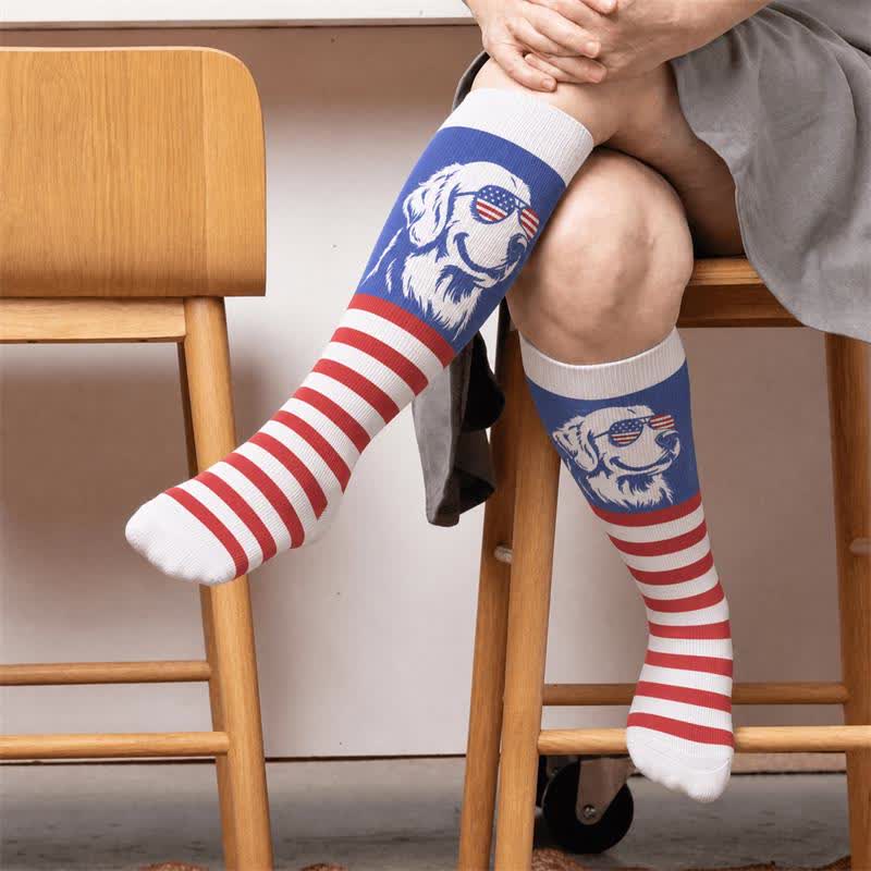 Plusock Plus Size Patriotic Dog Compression Socks - image 3