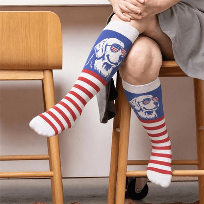 Plusock Plus Size Patriotic Dog Compression Socks - image 3