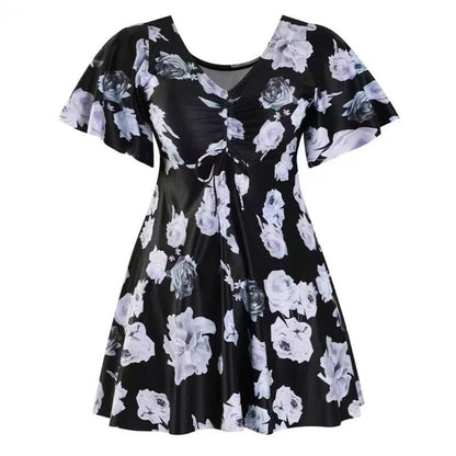 Plusock Black Floral Twist Front Swimwear - image 8