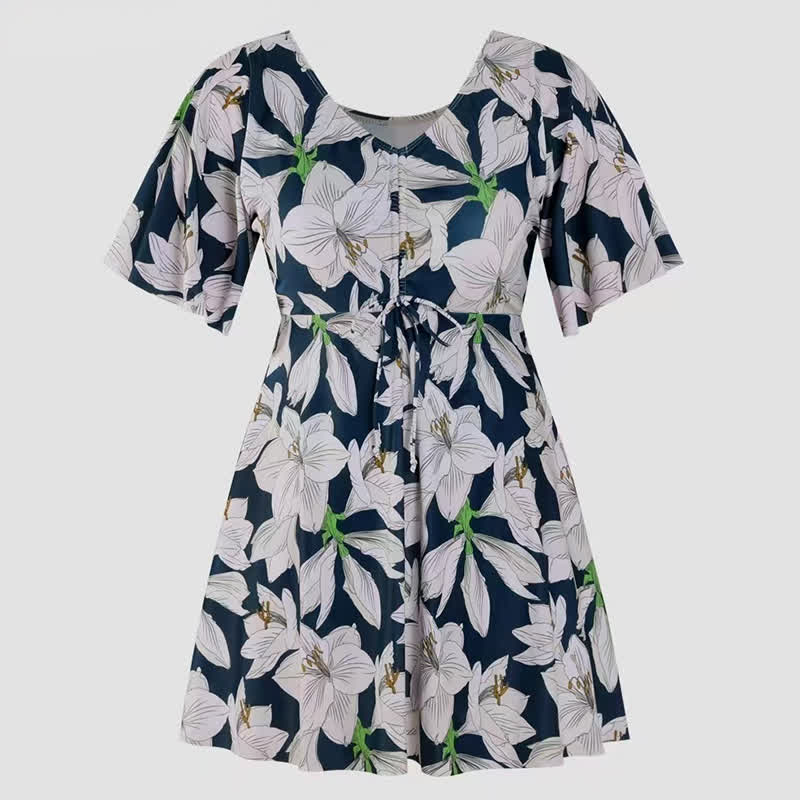 Plusock Black Floral Twist Front Swimwear - image 6