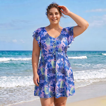 Plusock Tropical Leaf V Neck Swimwear - image 7