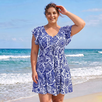 Plusock Tropical Leaf V Neck Swimwear - image 6