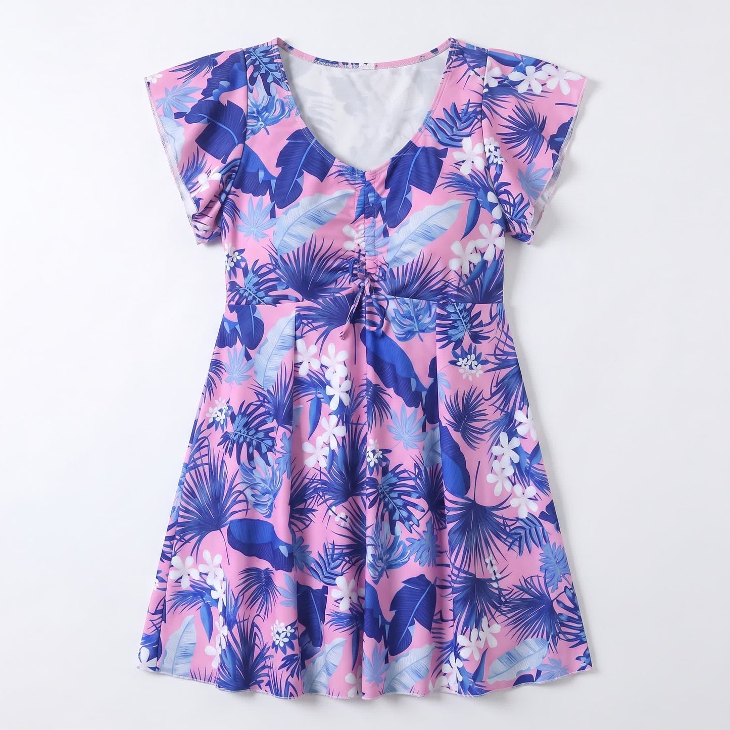Plusock Tropical Leaf V Neck Swimwear - C - 5XL - image 10