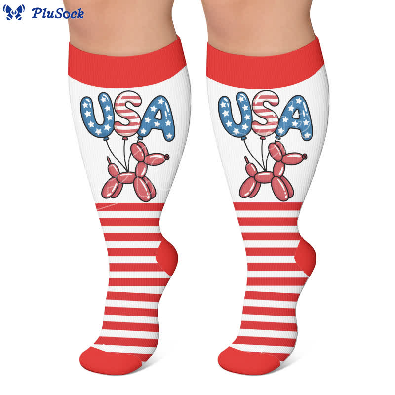 Plusock Plus Size Star Spangled Compression Socks - image 5