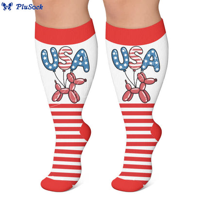 Plusock Plus Size Star Spangled Compression Socks - image 5