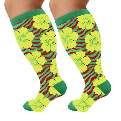 Plusock Plus Size Tropical Bloom Compression Socks - image 8