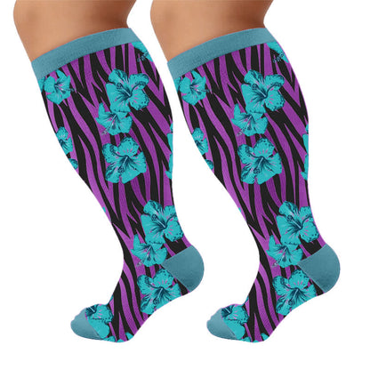 Plusock Plus Size Tropical Bloom Compression Socks - image 9