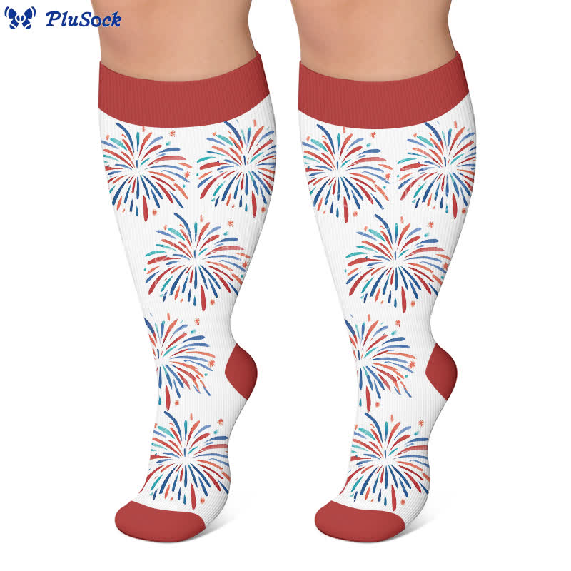 Plusock Plus Size Starburst Stripe Compression Socks - image 6