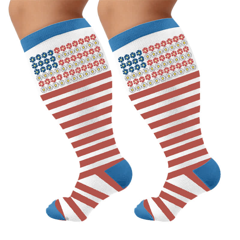 Plusock Plus Size Starburst Stripe Compression Socks - image 8