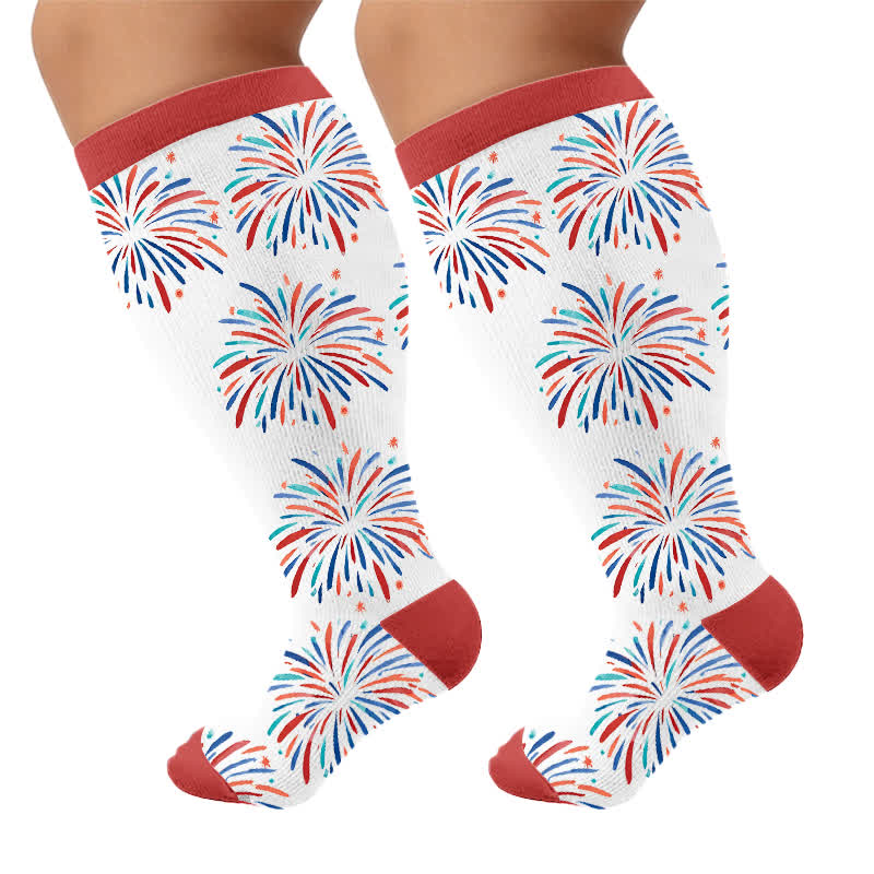 Plusock Plus Size Starburst Stripe Compression Socks - image 9