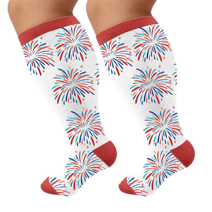 Plusock Plus Size Starburst Stripe Compression Socks - image 9