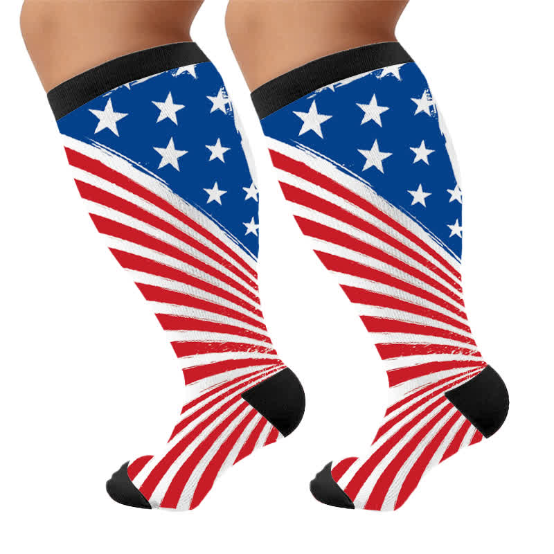 Plusock Plus Size Starburst Stripe Compression Socks - image 10