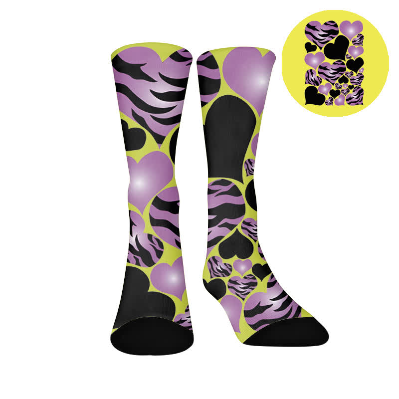Plusock Sexy Heart Leopard Socks - Yellow(1 Pair) - EU37-44(US4-10) - image 9