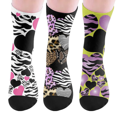 Plusock Sexy Heart Leopard Socks - Multicolor(3 Pairs) - EU37-44(US4-10) - image 10