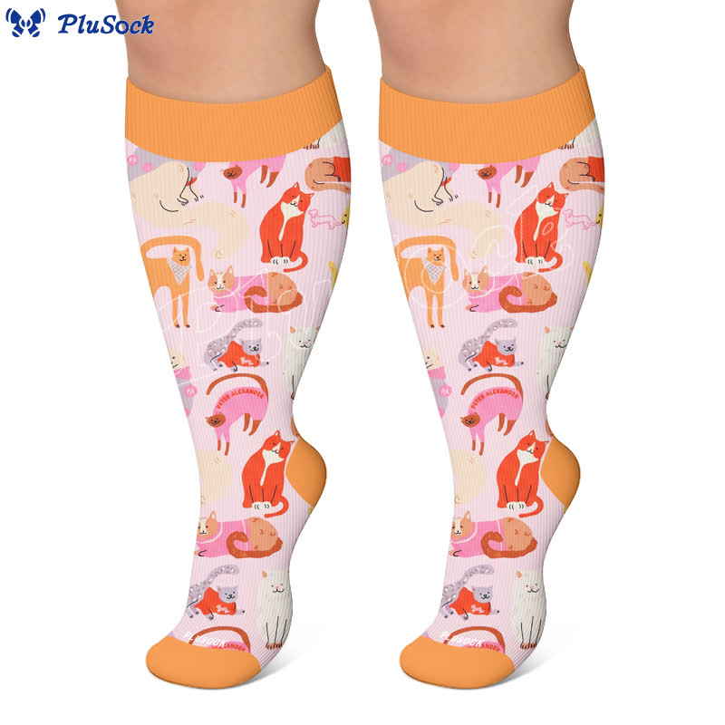 Plusock Plus Size Cute Cat Compression Socks - image 7