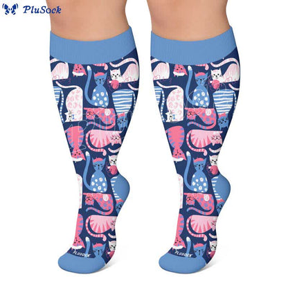 Plusock Plus Size Cute Cat Compression Socks - image 5