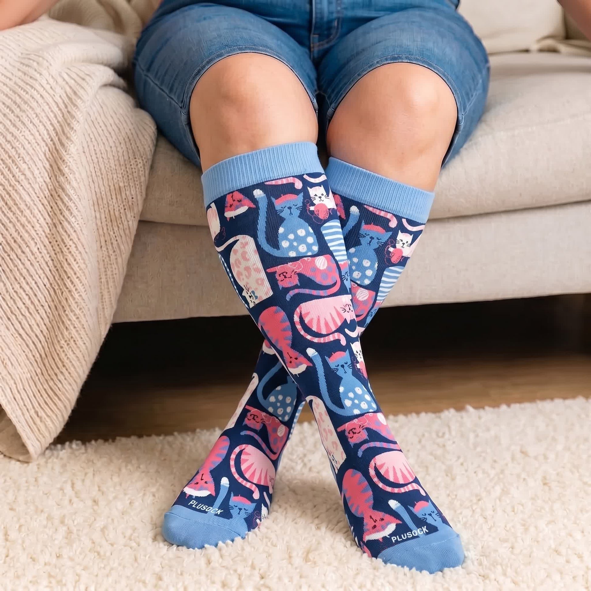 Plusock Plus Size Cute Cat Compression Socks - image 2
