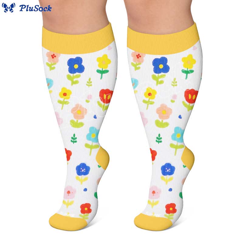 Plusock Plus Size Floral Garden Compression Socks - image 7