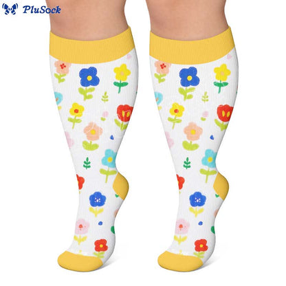 Plusock Plus Size Floral Garden Compression Socks - image 7