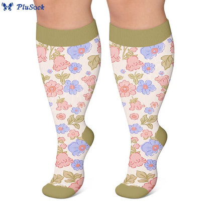 Plusock Plus Size Floral Garden Compression Socks - image 6