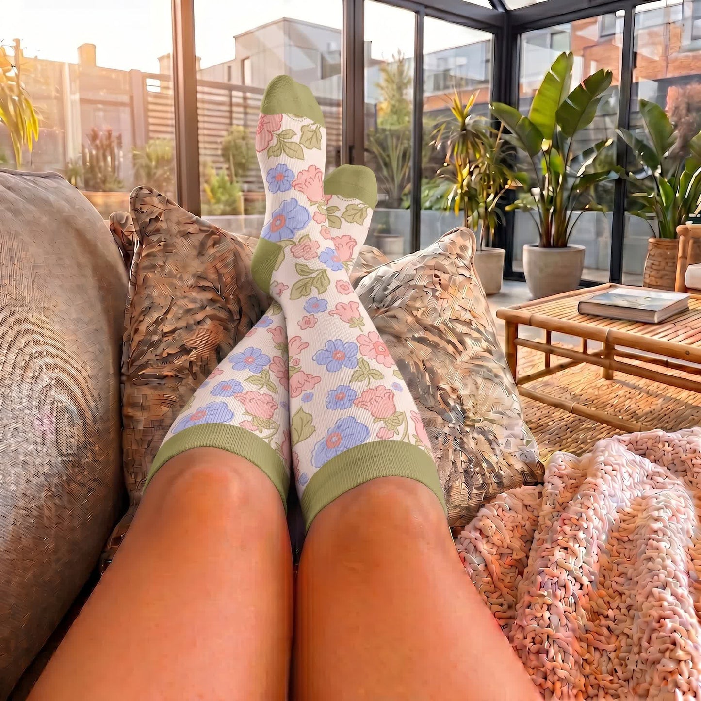 Plusock Plus Size Floral Garden Compression Socks - image 2