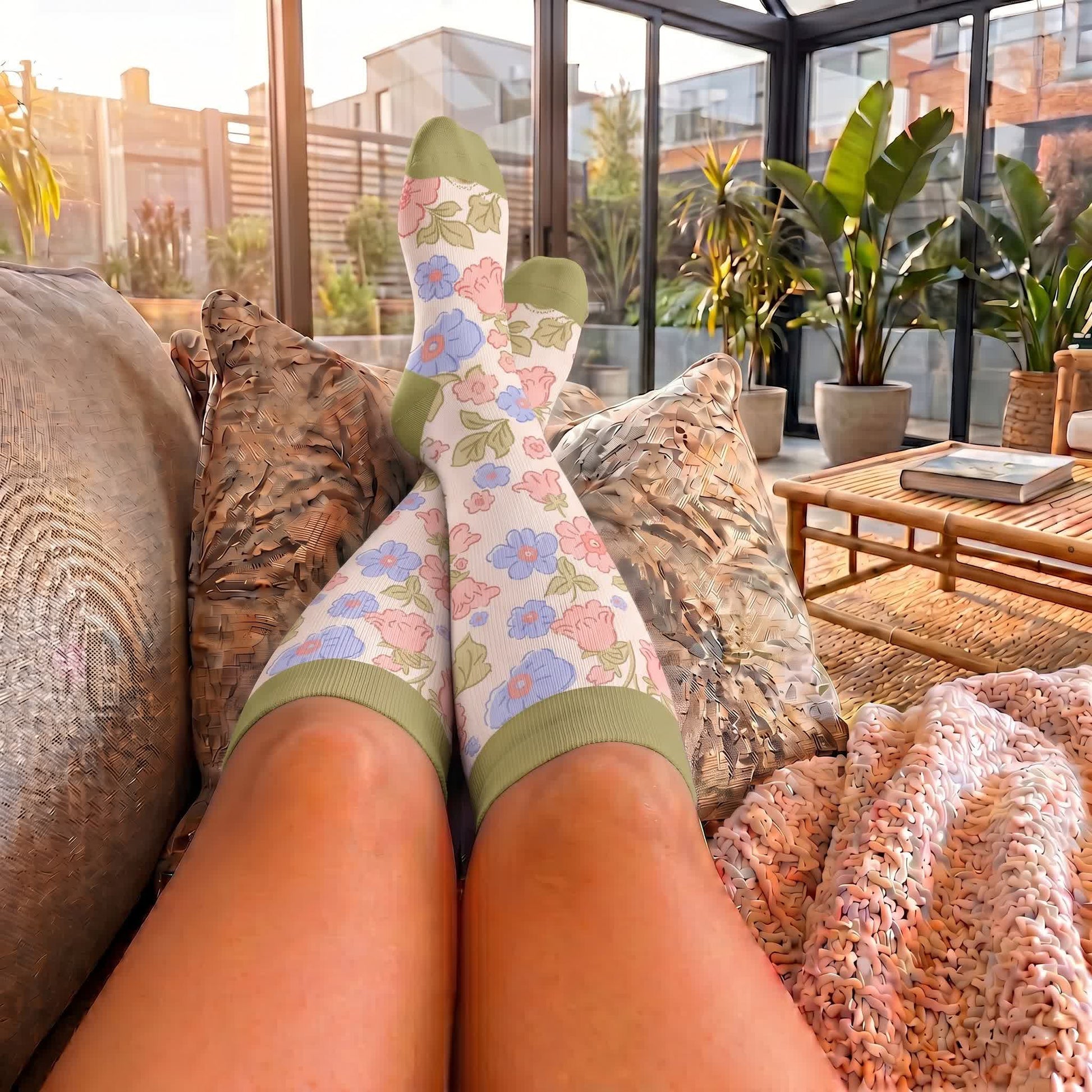 Plusock Plus Size Floral Garden Compression Socks - image 2