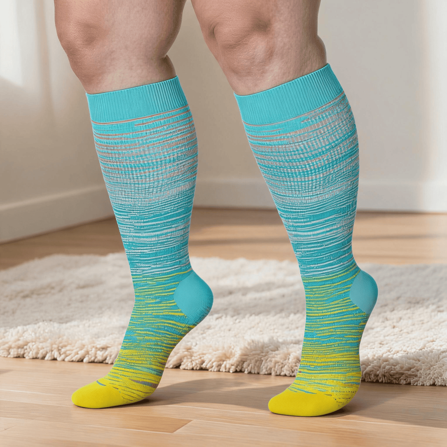Plusock Plus Size Bright Stripe Compression Socks 2XL-7XL(3 Pairs) - image 2