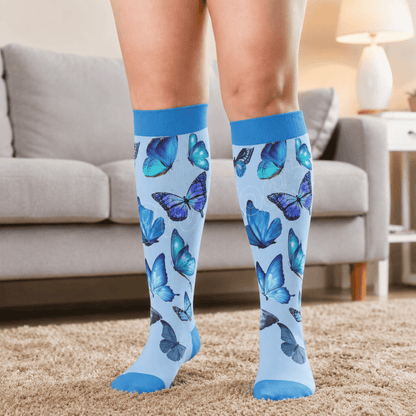 Plusock Plus Size Butterflies Dancing Compression Socks - image 3