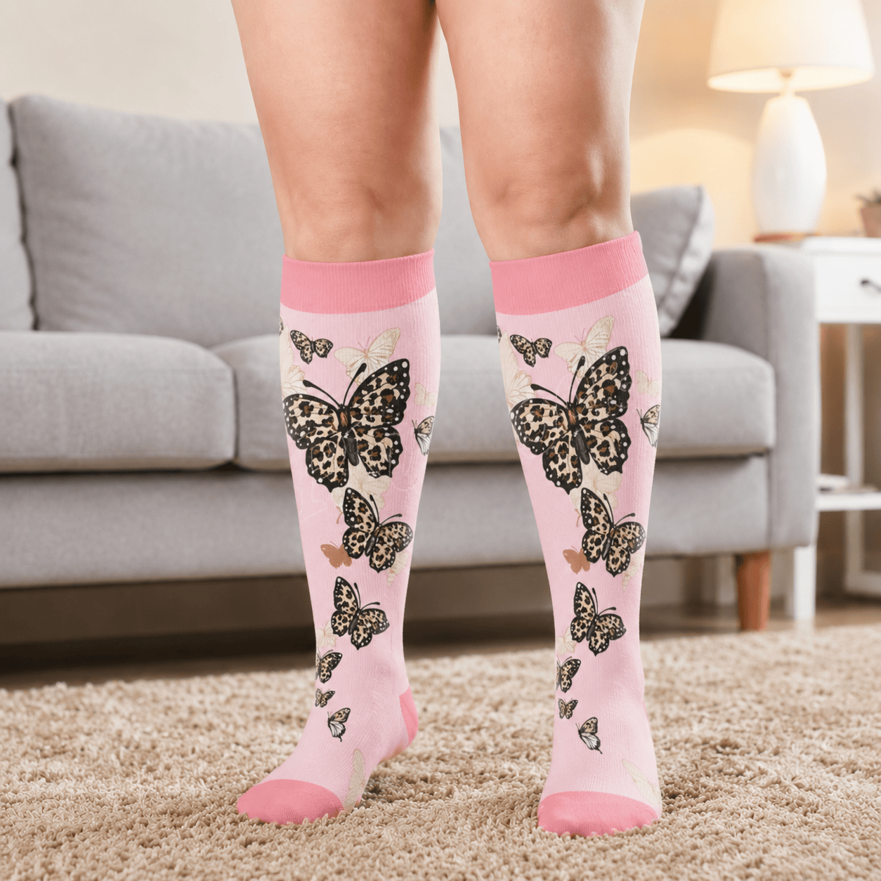 Plusock Plus Size Butterflies Dancing Compression Socks - image 2
