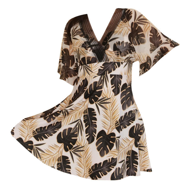 Plusock Tropical Leaf Backless Resort Swimwear - image 4