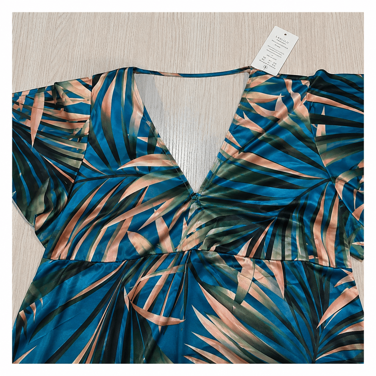 Plusock Tropical Leaf Wrap Swim Dress - image 3