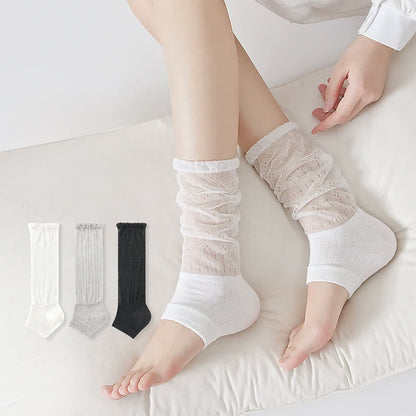 Plusock Sheer Lace Quarter Slouch Socks(3 Pairs) - Multicolor - EU35-39(US2-6) - image 0