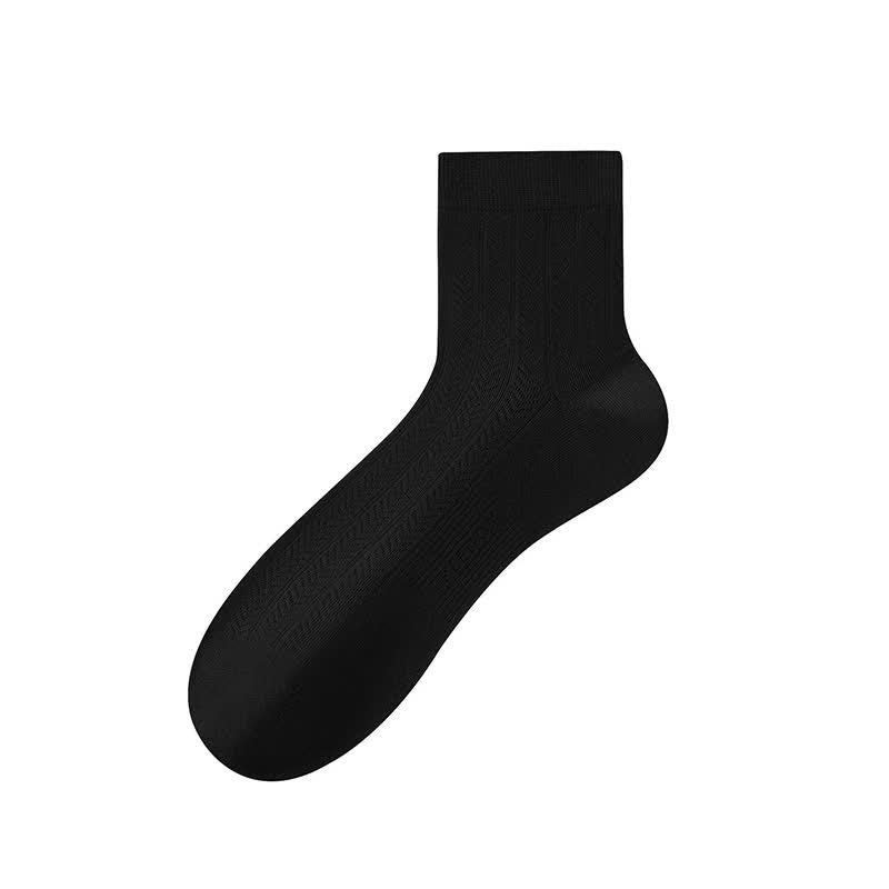 Plusock Sheer Herringbone Quarter Socks(4 Pairs) - Black - EU38-43(US5-9) - image 6