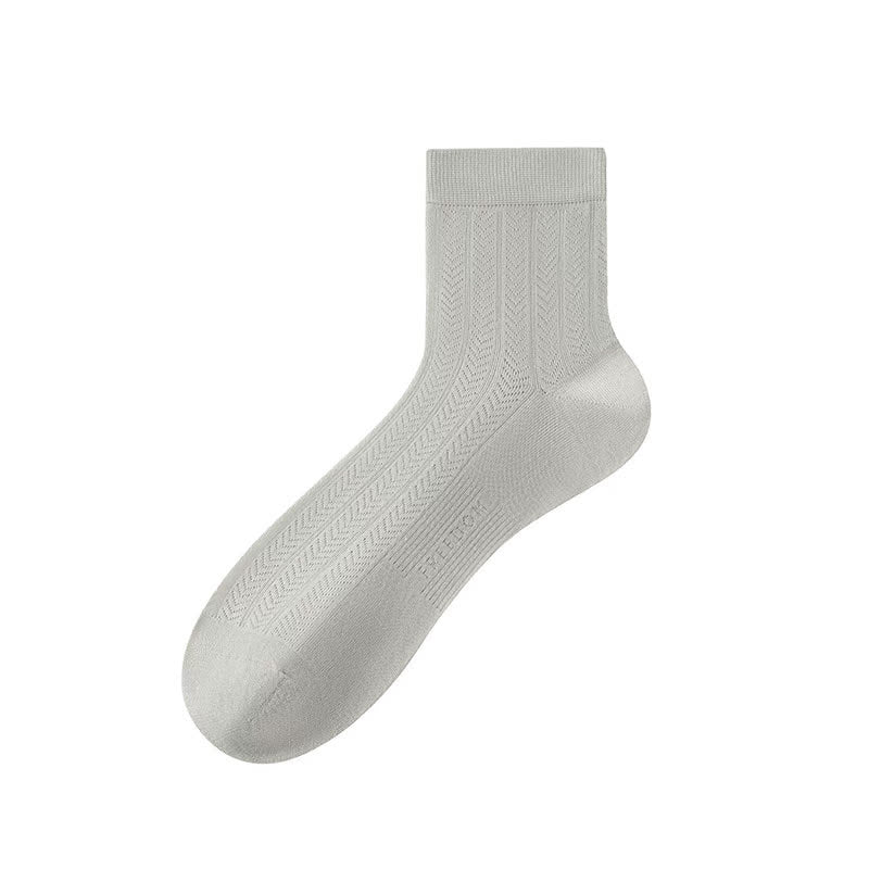 Plusock Sheer Herringbone Quarter Socks(4 Pairs) - Grey - EU38-43(US5-9) - image 5