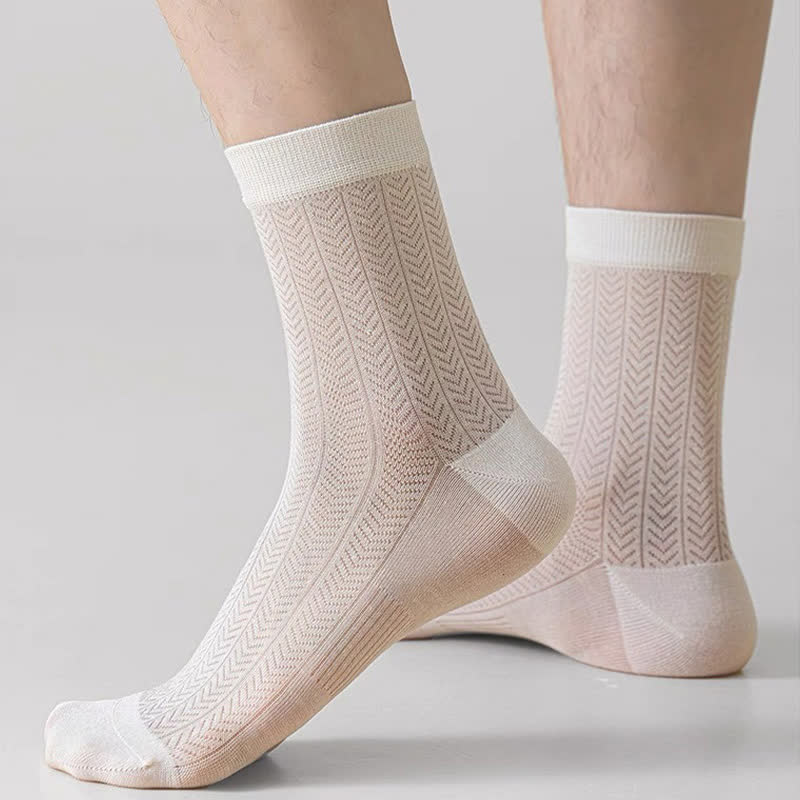 Plusock Sheer Herringbone Quarter Socks(4 Pairs) - White - EU38-43(US5-9) - image 2
