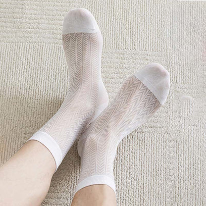 Plusock Sheer Herringbone Quarter Socks(4 Pairs) - image 4