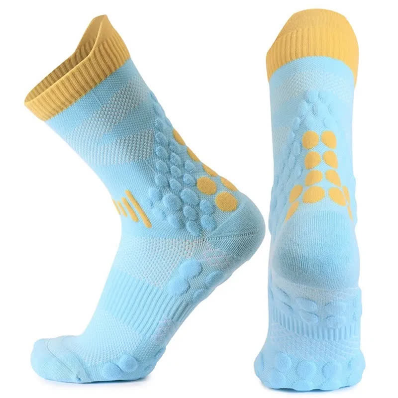 Plusock Mesh Grip Training Quarter Grip Socks(2 Pairs) - Blue - EU39-45(US7-13) - image 5