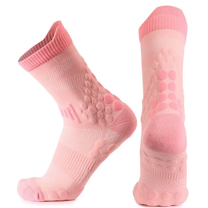 Plusock Mesh Grip Training Quarter Grip Socks(2 Pairs) - Pink - EU39-45(US7-13) - image 6